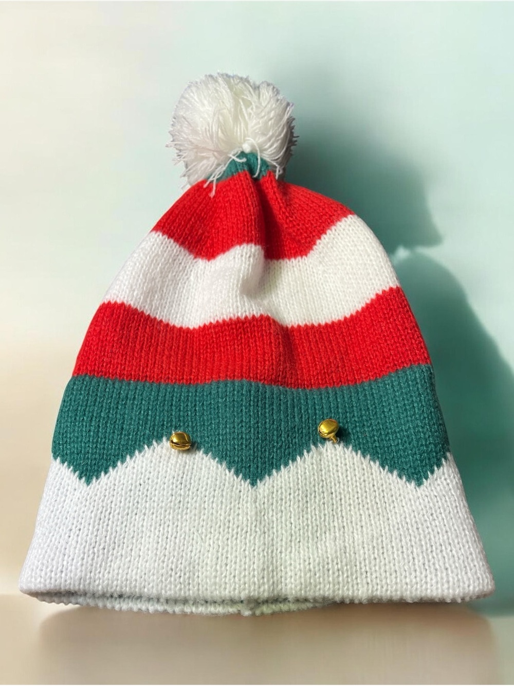 5for$10 Pom Christmas Hats Striped Holiday Hat Unisex Comfort Knitted Hats
